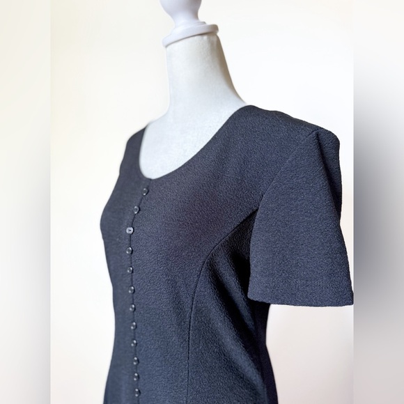 90s Vintage Black Midi Dress - Picture 5 of 6